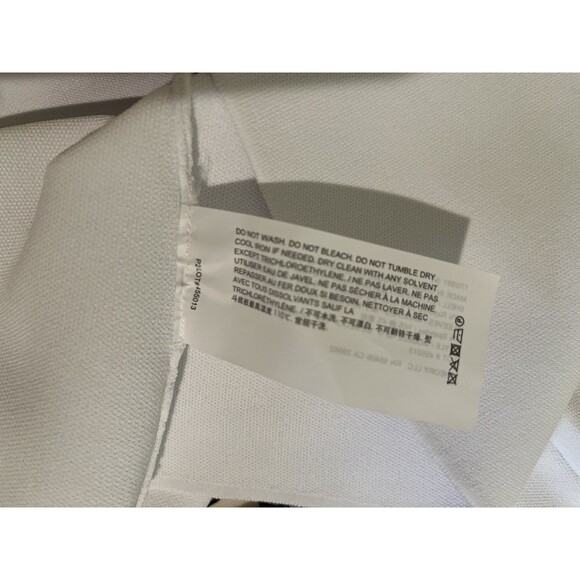 Theory women Glossed Scoop Neck Knit Top size Large White Puff Short Sleeve $345 - Picture 9 of 9